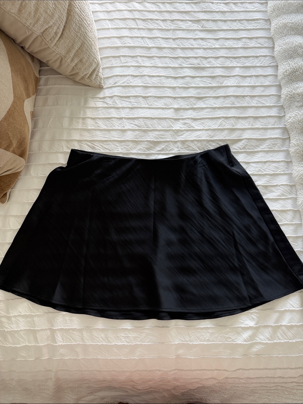Satin Women's Black A-Line Skirt - Classic Everyday Style